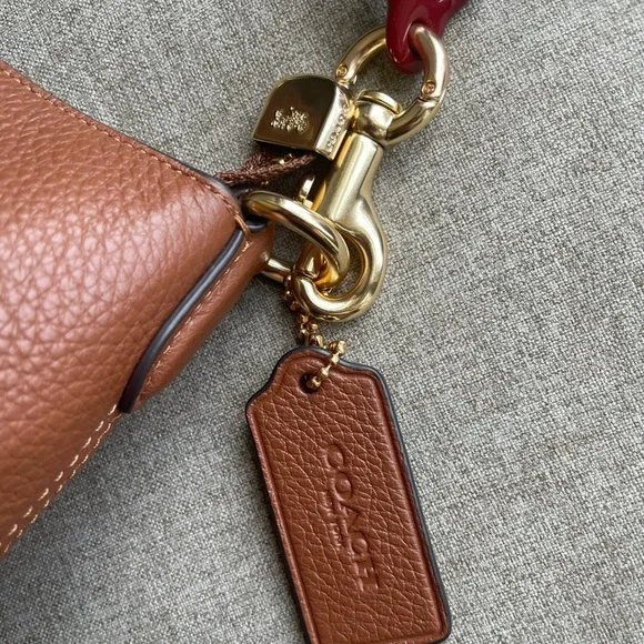 ‼️last 2‼️NWT！COACH Charlotte Shoulder Bag （CP097） With colorful shoulder strap